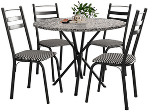 Imagem da oferta Mesa de Jantar 4 Cadeiras Redonda Artefamol - América Capri