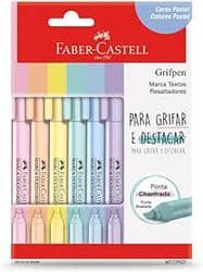 Imagem da oferta Faber-Castell Grifpen - Caneta Marca Texto, Tons Pastel, 6 Cores