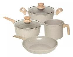 Imagem da oferta Conjunto de Panelas 4 Peças com Revestimento Cerâmico Antiaderente Marble Edition Cinza Dust Oster 143887.06