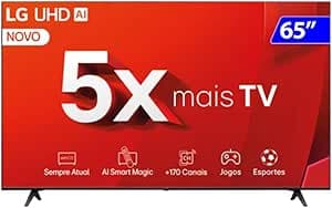 Imagem da oferta Smart TV 4K 65" LG UHD 65UT8050 Processador α5 Ger7 AI Alexa/Chromecast integrado Otimizador de Jogos webOS 24 Controle Smart Magic