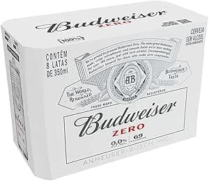 Imagem da oferta Pack Cerveja Budweiser Zero Álcool, 350ml, Lata - 8 unidades