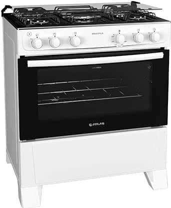 Imagem da oferta Fogão 5 bocas Atlas Mônaco Plus Branco com Acendimento Automático e Mesa Inox