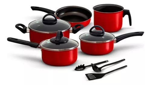 Imagem da oferta Conjunto De Panelas Antiaderente 8 Peças Teflon Várias Cores