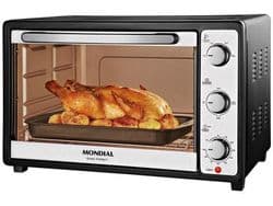 Imagem da oferta Forno Elétrico de Bancada Mondial com Timer - 52L Preto e Prata Grand Family II FR-52