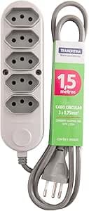 Imagem da oferta Tramontina Extensão Múltipla 5 Tomadas 2P+T 10 A 250 V 1,5 m