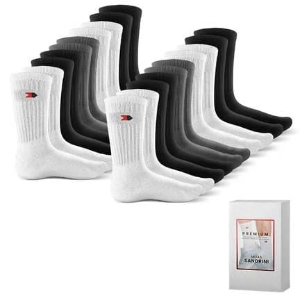 Imagem da oferta Kit 9 Pares Meias Cano Médio Algodão Sandrini Masculina
