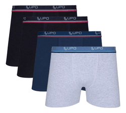 Imagem da oferta Kit 4 Cuecas Boxer Lupo Algodão Confortável Box Original