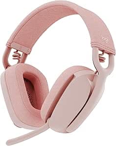 Imagem da oferta Headset Sem Fio Logitech Zone Vibe 100 Com Microfone Flip- to-Mute Com Cancelamento de Ruído, Conexão Bluetooth, Até 20h de Bateria, Design Leve e Confortável - Rosa