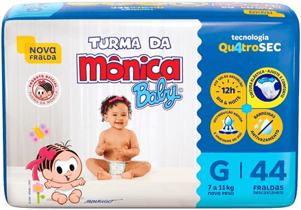 Imagem da oferta Fralda Turma da Mônica Baby Mega G 44 Unidades