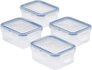 Imagem da oferta LOCK & LOCK Conjunto de recipientes para armazenamento de alimentos Easy Essentials, 4 peças - transparente