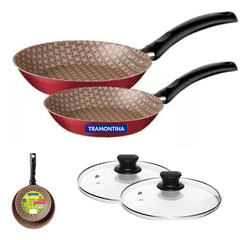 Imagem da oferta Frigideira Tramontina Turim com tampa 16 e 20 cm vermelho