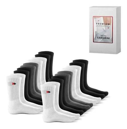 Imagem da oferta Kit 8 Pares Meias Sandrini Cano Médio Algodão Esporte