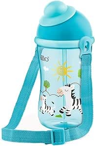 Imagem da oferta Copo Cantil Canudo Silicone - Lillo, Azul, 390 ml