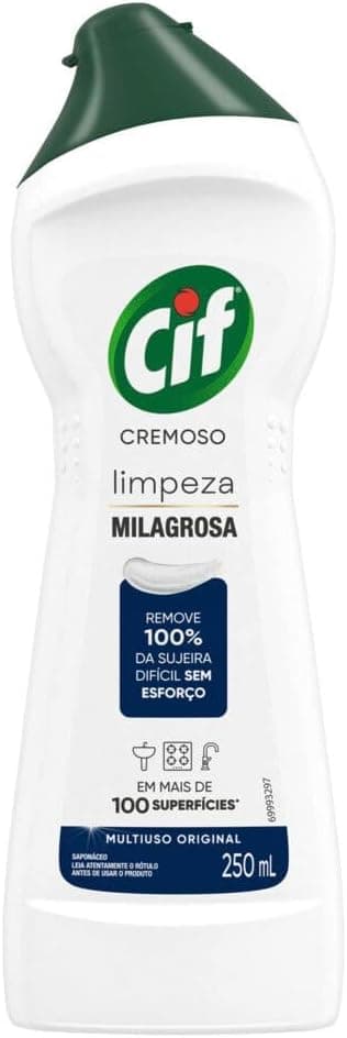 Imagem da oferta Cif Cremoso Limpeza Milagrosa Produto De Limpeza De Casa Milagroso Original Remove 100% Da Sujeira Difícil Sem Esforço 250 Ml