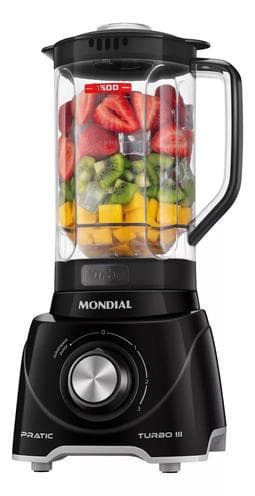 Imagem da oferta Liquidificador Mondial 3 Velocidades Preto/cinza 550w L-93bg Cor Preto
