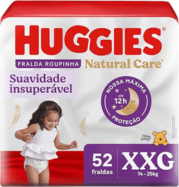 Imagem da oferta Huggies Fralda Premium Roupinha Natural Care XXG 52 Un