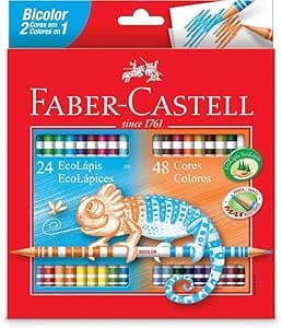 Imagem da oferta Lápis de Cor Ecolápis Bicolor 24 Lápis/48 Cores Faber Castell