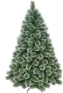 Imagem da oferta Árvore De Natal Pompom Verde Com Neve Nevada Luxo Pequena 1,50m 260 Galhos Cheia Premium Luvinco