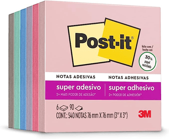 Imagem da oferta Post-it, 3M, Bloco de Notas Adesivas, Coleção Paixão por Viajar, 76x76mm, 540 folhas