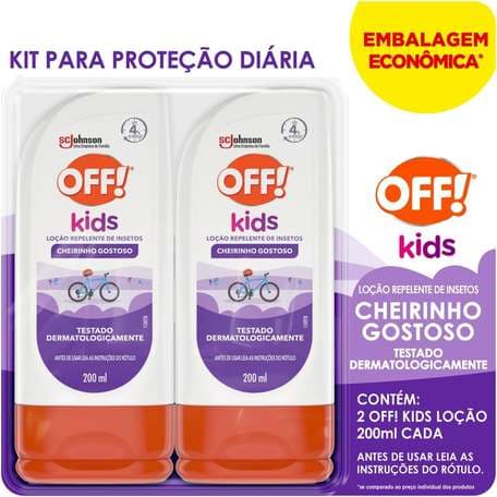Imagem da oferta Off! Kids Kit Repelente Infantil 2 Unidades, Loção Não Oleosa, Eficaz Contra Mosquitos, Proteção Por Até 4h, 200ml Cada