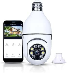Imagem da oferta Camera Ip Inteligente 1080P Wifi Lampada Panoramica Giratória 360° Yoosee Espiã e Segurança | Alpha Ecom