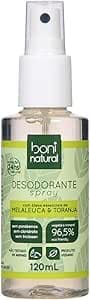 Imagem da oferta Desodorante Natural e Vegano com óleos essenciais de Melaleuca e Toranja, 24h de proteção, Sem Alumínio, Sem Parabeno, Boni Natural, Transparente