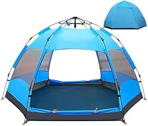 Imagem da oferta JOYFOX Barraca de Camping para 3-4 Pessoas Automática com 2 Portas e 4 Janelas, Tenda de Acampamento Pop-up, Automática, Resistente à água, Portátil, Leve, Praia, Mochilão, Caminhada