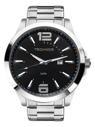 Imagem da oferta Relógio Technos Masculino 2115gu/1a Detalhe Azul Ou Vermelho Cor da correia Prata Cor do bisel Prata Cor do fundo Preto com Azul