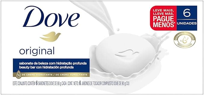 Imagem da oferta Sabonete em Barra Dove Branco 90 GR 6 unidades, Dove