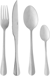 Imagem da oferta LYOR Faqueiro de Aço Inox Positano 24 Peças - Jogos de Talheres - Mesa Posta - Utensílios de Cozinha, Enxoval, Casamento, Decoração