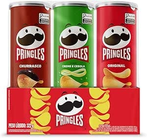 Imagem da oferta Pringles Pack Promo Salgadinho de Batata Frita 3 Sabores - Original, Creme e Cebola e Churrasco
