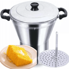 Imagem da oferta Cuscuzeiro De Alumínio Panela Cuscuzeiro Cuscuz Alça Reforçada - Jodi