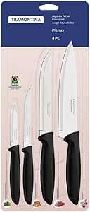 Imagem da oferta Tramontina Jogo Facas Inox 4pc Plenus Pre, Preto