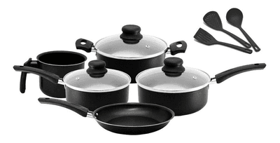 Imagem da oferta Conjunto De Panelas Antiaderente Preto Arnix 8 Peças