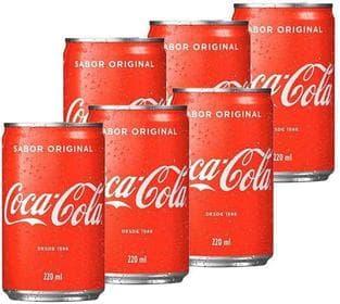 Imagem da oferta Pack de Coca-Cola lata 220ml 6 unidades