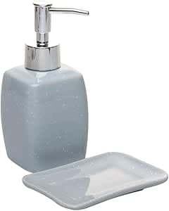 Imagem da oferta LYOR - Conjunto 2 Peças para Banheiro de Cerâmica Speck Cinza