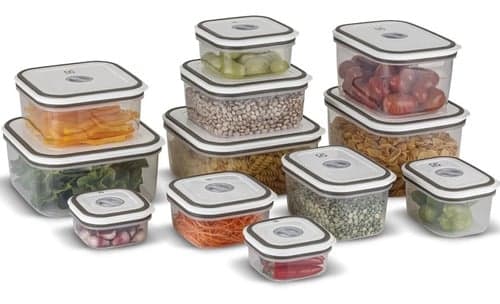 Imagem da oferta Kit Potes Herméticos Plásticos Cinza 12 Unidades Electrolux