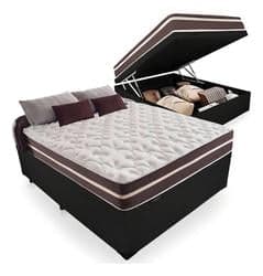 Imagem da oferta Cama Box Baú Casal + Colchão De Molas Classic Superlastic Cor Marrom