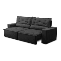 Imagem da oferta Sofá Retrátil E Reclinável 2 Lugares Com Molas 1,50m Livia Suede Preto Adonai Estofados
