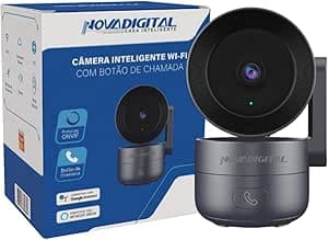 Imagem da oferta Câmera Inteligente Wifi NovaDigital 360 4MP Hd Smart Com Botão De Chamada CS-Call ONVIF Tuya Smart Life Compatível com Alexa e Google Cinza