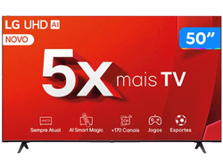 Imagem da oferta Smart Tv 50" 4k Uhd Lg 50ut8050psa Ai Processor Wi-fi E Bluetooth 3 Hdmi 2 Usb