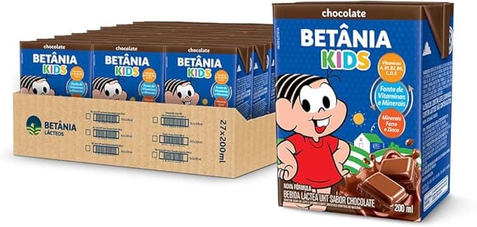 Imagem da oferta Pack Achocolatado Betânia Kids 200ml - 27 Unidades