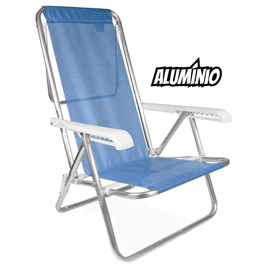 Imagem da oferta Mor - Cadeira Reclinável Alumínio 8 Posições Azul