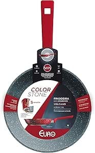 Imagem da oferta Euro Color Stone Frigideira de Alumínio com Antiaderente, Cinza (Volcano), 20 cm, 1.4 L