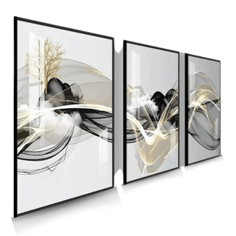 Imagem da oferta Quadros Decorativos Sala Abstrato Linha Gold Luxo Promoção