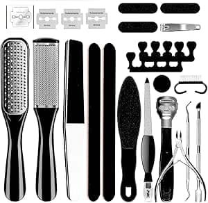Imagem da oferta Conjunto ferramentas Profissionais Pedicure, Kit Cuidados com os Pés, 26 em 1 Aço Inoxidável, Kit Pedicure de Remoção Pele Morta, lixa de Pés, Removedor Calos Kit Profissional Inox