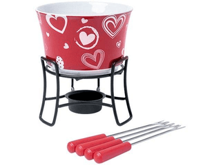 Imagem da oferta Aparelho de Fondue Cerâmica Brinox Vermelho - 6 Peças 1256/104