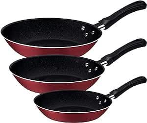Imagem da oferta Tramontina JOGO DE FRIGIDEIRAS 3PCS CARIBE VERMELHO - SORTIDOS DE ALUMINIO COM REV ANTIADERENTE
