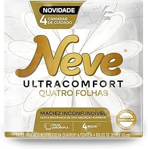 Imagem da oferta Neve Papel Higiênico Ultracomfort, Folha Quádrupla, 20m, 4 Rolos