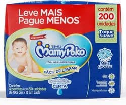Imagem da oferta MamyPoko Lenços Umedecidos Toque Suave 200 Unidades